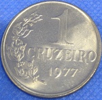 V#322 - ANTIGA E ESCASSA MOEDA DO BRASIL ( REPÚBLICA ) 1 CRUZEIRO DO ANO DE 1977 ( FC ) CUNHAGEM BAIXA DE APENAS 98 MIL PEÇAS  /  CUPRO NÍQUEL