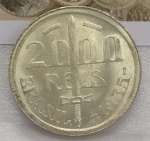 P#720  ANTIGA MOEDA DE PRATA DO BRASIL ( REPÚBLICA ) 2.000 RÉIS ANO DE 1935 FDC