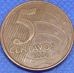 V#470a ( EV # REVERSO INVERTIDO ) MOEDA DO BRASIL ( REPÚBLICA ) 5 CENTAVOS DE 2004 MBC