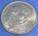 LINDA MEDALHA EM AÇO INOX ALUSIVA A VISITA DO " PAPA JOÃO PAULO II AO BRASIL EM 1980 " PEÇA EM EXCELENTE ESTADO DE CONSERVAÇÃO COM 22,0 mm