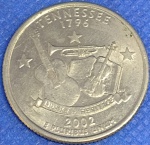 KM#331  MOEDA COMEMORATIVA DOS ESTADOS UNIDOS ( U.S.A - TENNESSEE " 1/4 DE DÓLAR ANO DE 2002 - P ( MBC )