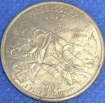 KM#335 - MOEDA COMEMORATIVA DOS ESTADOS UNIFOS ( U.S.A - MISSISSIPPI " 1/4 DÓLAR ANO DE 2002 - P ( MBC )