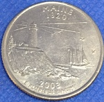 KM#345  MOEDA COMEMORATIVA DOS ESTADOS UNIDOS ( U.S.A - MAINE ) 1/4 DÓLAR ANO DE 2003-P   MBC