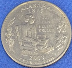 KM#344  MOEDA COMEMORATIVA DOS ESTADOS UNIDOS ( U.S.A - ALABAMA ) 1/4 DE DÓLAR ANO DE 2003-P  ( MBC )