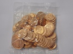 V#481 - BRASIL / SACHÊ LACRADO CONTENDO 100 MOEDAS DE 5 CENTAVOS DO ANO DE 2015 FLOR DE CUNHO