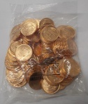 BRASIL === SACHÊ LACRADO DA CMB CONTENDO 100 MOEDAS DE 5 CENTAVOS DO ANO DE 2019 PEÇAS CUNHADAS NO BRASIL = FLOR DE CUNHO
