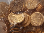 V#481 - BRASIL / SACHÊ LACRADO CONTENDO 100 MOEDAS DE 5 CENTAVOS DO ANO DE 2015 FLOR DE CUNHO