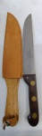 CUTELARIA - ANTIGA FACA " MUNDIAL ZIVI " COMPRIMENTO TOTAL 32.5 cm COMPRIMENTO DA LÂMINA 19,5 cm ACOMPANHA BAINHA EM COURO