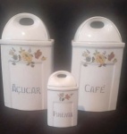ANTIGOS PORTA CONDIMENTOS EM PORCELANA " R A M I "  MAIORES MEDEM 23 x 12 cm E MENOR MEDE 12 x 6 cm  PEÇAS PEFEITAS