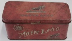 ANTIGA LATA " MATTE LEÃO - CHÁ MATE TOSTADO " FABRICADO POR LEÃO JUNIOR & CIA S.A DIMENSÃO DA LATA 6,1 x 6,7 x 14,5 cm PEÇA BEM CONSERVADA E ANTIGA DE ÉPOCA