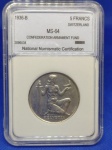KM#41  ANTIGA MOEDA DE PRATA DA SUÍÇA ( EUROPA ) COMEMORATIVA " FUNDO DE ARMAMENTO DA CONFEDERAÇÃO 5 FRANCOS ANO DE 1936-B  PRATA 835 E COM DIÂMETRO DE 31,4 mm   /  15,0 g PEÇA EM EXCELENTE ESTADO DE CONSERVAÇÃO ACONDICIONADA NO SLAB
