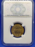 V#176  ANTIGA MOEDA DO BRASIL ( REPÚBLICA - BRONZE ALUMÍNIO ) 1.000 RÉIS ANO DE 1939 ( FC ) ACONDICIONADA NO SLAB  " TOBIAS BARRETO DE MENEZES "