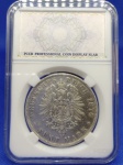 KM#896  ANTIGA MOEDA DE PRATA DO IMPÉRIO ALEMÃO ( B A V I E R A )  5 MARCOS ANO DE 1876  ( REI LUÍS II )  PRATA 900  /  27,7 g  /  38,0 mm ( REVERSO MEDALHA ) PEÇA ACONDICIONADA NO SLAB