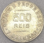 P#681  ANTIGA MOEDA DE PRATA DO BRASIL ( REPÚBLICA ) 500 RÉIS ANO DE 1906 MBC
