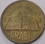V#156 - ANTIGA MOEDA DO BRASIL ( REPÚBLICA ) 1.000 RÉIS ANO DE 1935 MÓDULO MAIOR PEÇA ESCASSA  CUNHAGEM DE APENAS 138.000 MIL PEÇAS