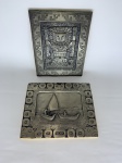 Metal Prateado - Souvenir - 2 Pequenos quadros aludindo a cultura Boliviana. Medida: 21x18.