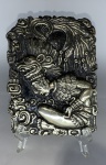 Metal Prateado - Placa Decorativa representando motivos INCAS. Medindo 15x11 cm.