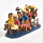 Ines rodrigues. Grupo escultórico de barro cozido representando Retirantes. 21x10x6,5 cm