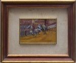 Corrida à cavalos no circo romano - Líbano, OST, assinado CID E. Marhuni - (26X31 CM) (15X10 SM)