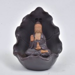 Kuan Yin - Deusa da Prosperidade - luminária em cerâmica esmaltada, nicho com formato de flor de lótus. No estado, não testado (12X10)