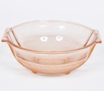 Art Deco - elegante bowl em cristal em tons de salmão. Tchecoslováquia - Diam 15cm Alt 10cm