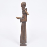 São Francisco de Assis em prece - escultura em madeira para parede. Alt 35cm