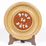 Pour de pâté - belíssima petisqueira redonda em madeira nobre com azulejo para frios.  Diam 29cm