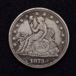 Moeda de prata Trade Dollar, 1873. Pt 22.8 grs