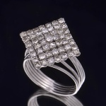 Anel chuveiro quadrado  de platina com 1.0 cts de diamantes lapidação  8/8. Pt 5.8 grs.   Aro 16