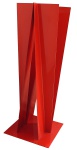 FRANZ WEISSMANN, Coluna em Diagonal, Escultura em aço com policromia vermelho - med. H 90 x L 40 x P 40 cm - acid