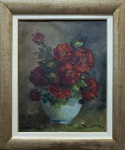 DURVAL PEREIRA, Vaso de Flores - óleo sobre tela - 49x39 cm - acie 1970