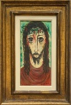 GUIGNARD, Cristo - óleo sobre placa - 28x13 cm - acid