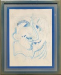 LUIZ GASPARETTO, Picasso - gravura psicografada 6/20 - 68x50 cm - acid