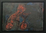 IBERÊ CAMARGO, Figura com bicicleta - óleo sobre tela - 30x43 cm - acid e verso 70