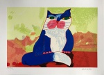 ALDEMIR MARTINS, Gato Azul - serigrafia 100/100 - 50x70 cm - (Editada pelo Instituto Aldemir Martins)