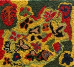 GENARO, Composição com flores - tapeçaria - 32x30 cm - acid