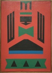 RUBEM VALENTIM, Emblema 82 - acrílica sobre tela - 70x50 cm - ass. Verso 1982