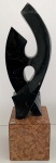 BRUNO GIORGI, Chama - escultura em mármore negro Nero rajado - 56 cm de Altura sobre base em mármore Nero marquina  - Com certificado de autenticidade assinado por Leontina Giorgi