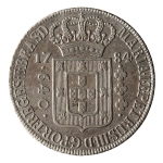 Brasil, 640 Réis, 1784. Prata. AI P337; Lup 1A. Sob-. Ex. Coleção Vila Rica. Estimado R$ 1500,00 - 2000,00