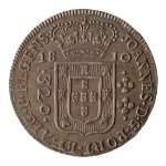 Brasil, 320 Réis, 1810B. Prata. AI P387; Aranha 1A. Belíssima. Muito bem cunhada. Sob/FC. Ex. Coleção Vila Rica. Estimado R$ 4000,00 - 5000,00