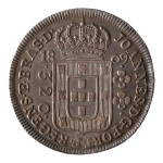 Brasil, 320 Réis, 1809R. Prata. AI P408; Aranha 1B. Muito atrativa. MBC/Sob. Ex. Coleção Vila Rica. Estimado R$ 700,00 - 1000,00