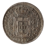 Brasil, 320 Réis, 1812R. Prata. AI P409a; Aranha 1A. Sobre Jota. Belíssima cor. Muito atrativa. Sob. Ex. Coleção Vila Rica. Estimado R$ 1000,00 - 1500,00