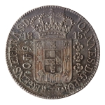 Brasil, 640 Réis, 1815R. Prata. AI P417; Lup 2A (RR). Sobre 600 Réis `Jota`. MBC/Sob. Ex. Coleção Vila Rica. Estimado R$ 2800,00 - 3400,00
