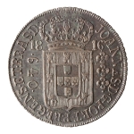 Brasil, 640 Réis, 1816R. Prata. AI P418; Lup 1A (RR). Sobre 600 Réis `Jota`. Sob-. Ex. Coleção Vila Rica. Estimado R$ 4500,00 - 5000,00