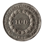 Brasil, 100 Réis, 1837. Prata. AI P523. FC. Ex. Coleção Vila Rica. Estimado R$ 2000,00 - 2500,00