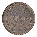 Brasil, 1000 Réis, 1900. Prata. AI P678. 4o Centenário do Descobrimento do Brasil. Belíssima pátina. FC. Ex. Coleção Vila Rica. Estimado R$ 2000,00 - 3000,00