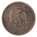Estados Unidos, 1 Trade Dollar, 1877. Prata. KM# 108. São Francisco. MBC+. Estimado R$ 1550,00 - 1850,00