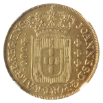 Brasil, 4000 Réis, 1809(R). Ouro. AI O569. NGC AU58. Estimado R$ 2500,00 - 3500,00
