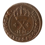 Brasil, X Réis, 1816B. Cobre. AI C400. Variante D.G.P.E.BRAS - Rara. Muito atrativa. Sob. Estimado R$ 350,00 - 450,00