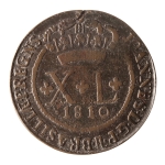 Brasil, XL Réis, 1810B. Cobre. AI C411. Erro na legenda REGNS - Rara. Muito atrativa. MBC+. Estimado R$ 550,00 - 650,00